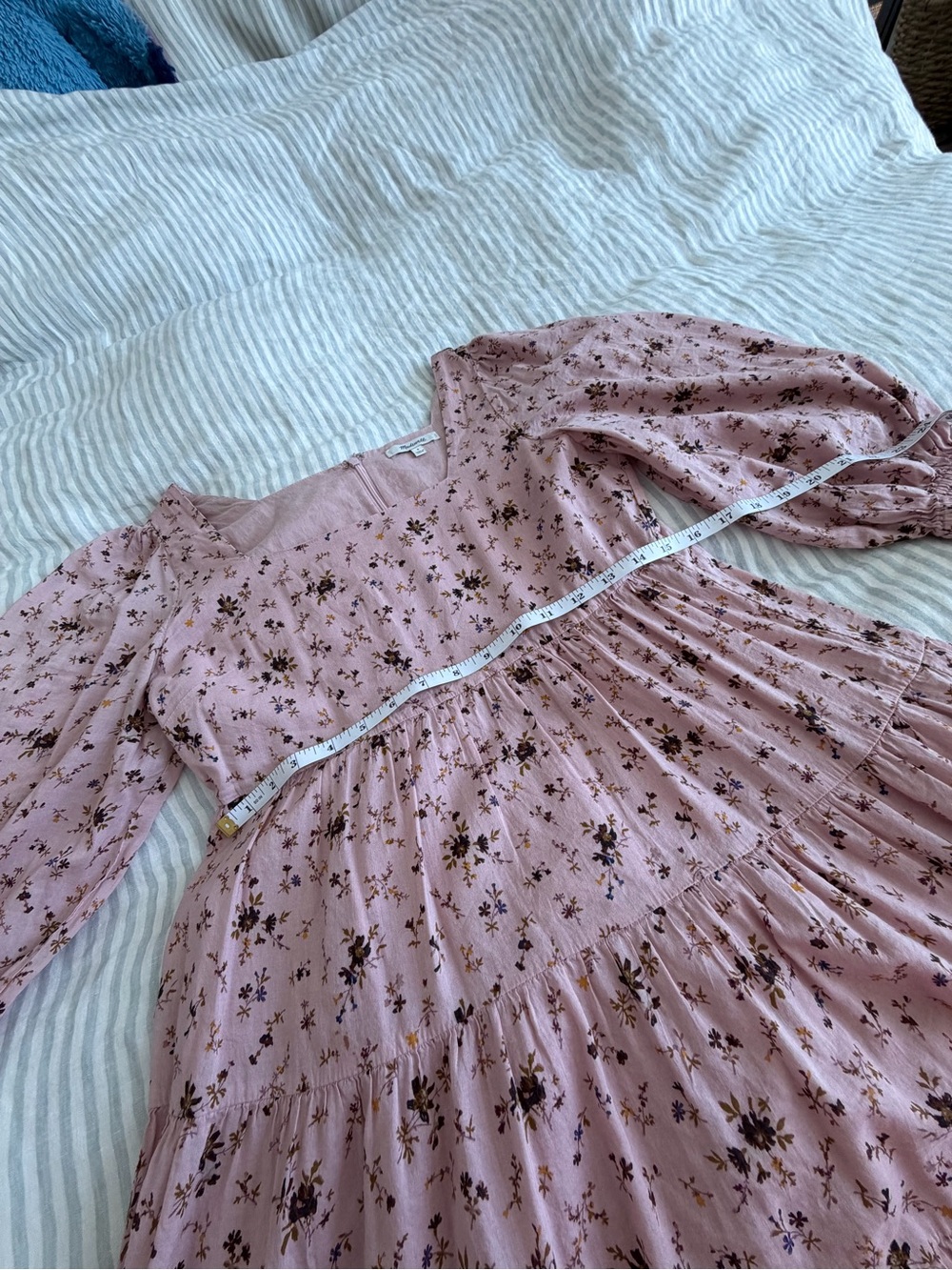 Madewell Pink Floral Puff Sleeve Dress - Picture 5 of 9